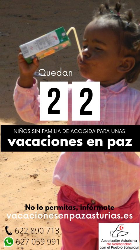 YA SOLO FALTAN 22 NIÑOS Y NIÑAS SIN FAMILIA PARA VACACIONES EN PAZ 2023